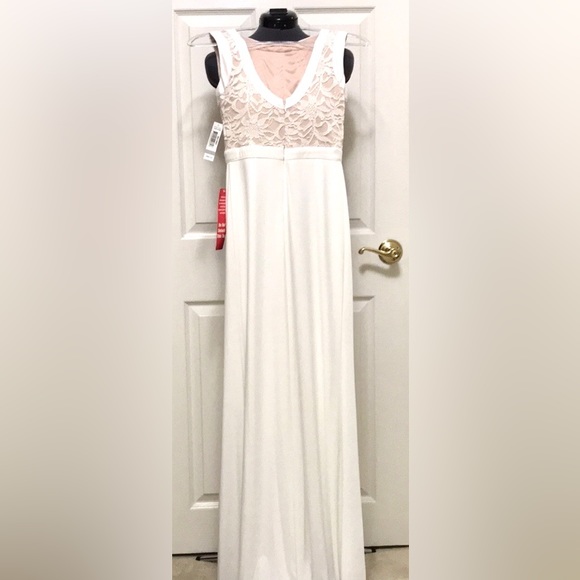 NWT Morgan & Co. Glitter Lace Bodice Gown Ivory - Picture 8 of 16